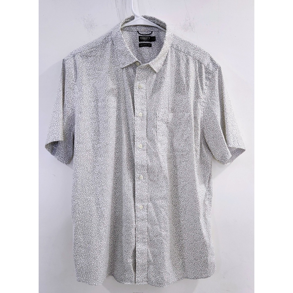 Faherty Reserve The Movement Shirt Mens Large Short Sleeve Floral Button Down